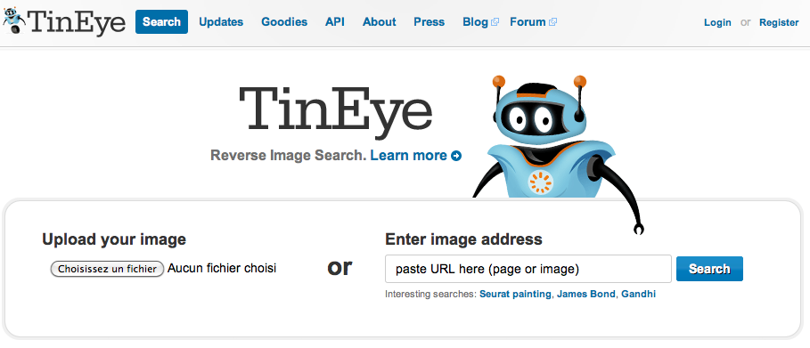TinEye, moteur de recherche d'images inversé