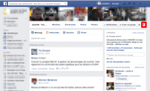 Cliquer en haut à droite sur la loupe de votre groupe Facebook
